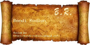 Bendi Rodion névjegykártya